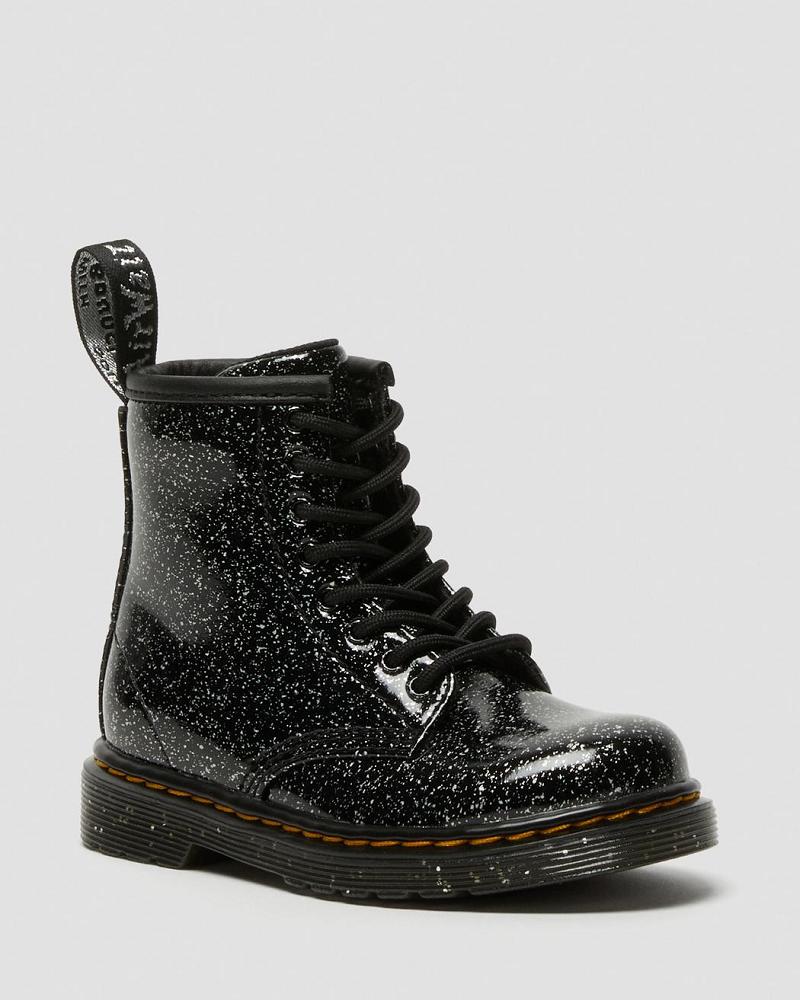 Black Kids\' Dr Martens Toddler 1460 Glitter Lace Up Boots | CA 691BEX